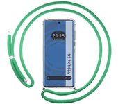 Funda Colgante Transparente para Vivo V29 Lite 5G con Cordon Verde Agua
