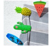 SUN & SURF Pack de Pinzas Fantasía (x2) Sujetadores de Toallas para Tumbona Playa Exterior - Resistentes, Antideslizantes y Versátiles.
