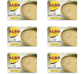 6 LATAS DE ATÚN CLARO EN ACEITE DE OLIVA VIRGEN EXTRA ALBO 120 GR, SABOR Y CALIDAD