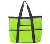 Women's Transparent Mesh Shopping Totes Fashion Light and Versatile Large-capacity Portable Handbag Beach Mesh Bag Shoulder Bag