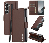 Magnetic Flip Leather Phone Case for Samsung Galaxy Z Fold 6 5 4 3 5G Fold6 Fold5 Fold4 Wallet Card Cover Etui Coque