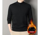 Autumn Winter Men's Sweatshirt Warm Pullover Solid Color Half Zipper Casual Sweater Fleece Long Sleeve Men's Sweatshirts Top
