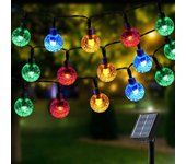 Guirnalda de Luces Solares LED de 100, 12M, Esferas de Colores, 8 Modos, para decoración y Fiestas al Aire Libre