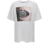 ONLMELINA S/S PARTY TOP BOX JRS Bright White Disco