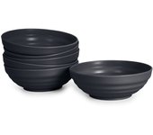 Plastic Forte - Juego de 6 Boles Classic de 450 ml Reutilizables. Ideal Fiestas. Grafito
