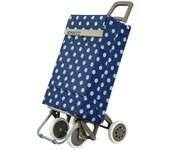 Carro de la compra 4 Ruedas de 2 Bolsillos azul marino lunares carrito moda bolsa