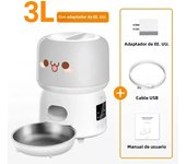 ROJECO 3L Automatic Pets Feeder Smart Cat Food Dispenser Cute Auto Cats Feeder WiFi Button Remote Control Dog Feeding Dispenser