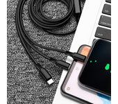 3 In 1 USB Type C Cable Phone Charge Cable Nylon Braided Universal Charging Cord For iPhone 15 13 Samsung Xiaomi Huawei Mate 60