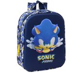 SAFTA  MOCHILA GUARDERIA 3D 27CM SONIC CITY MOCHILAS 3D SONIC CITY 10x22x27 Cms.