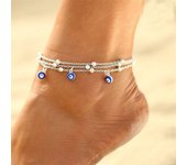 Bohemian Turkish Evil Eye Anklets For Women Men Round Colorful Beads Leg Chain Anklets Bracelet Summer Beach Foot Jewelry Gifts