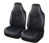 2Pcs Front Car Seat Covers High Quality Breathable PU Leather Seat Protector Suitable For Most Cars Suv Truck Van Auto Interior