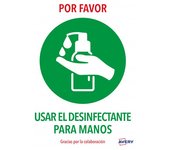 Avery - SEÑALES ADHESIVOS PREIMPRESO  USAR DESINFECTANTE PARA LAS MANOS SOBRE DE 2 HOJAS EN A4 AVERY AV_KITCOVID3_ES AV_KITCOVID3_ES