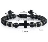 Pulsera de cuentas de Spiderman con ojo de tigre y obsidiana esmerilada para hombre.