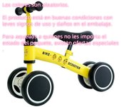 Bicicleta de Equilibrio Infantil sin Pedales, Bicicleta de Deslizamiento para Bebés de 1-2-3 Años, Cuatro Ruedas, Tres Colores