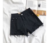 Summer Korean Women's Cowboy Shorts High Waist Casual Blue Denim Shorts Pocket Tassel Perforated Fashion Shorts Y2K Female Jeans