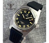 Tandorio 38mm NH35A 20Bar Automatic Dive Watch for Men Brushed Case Sapphire Glass Luminous California Dial Leather/Rubber Strap