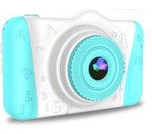 WOWGO X8 Cámara para Niños 3.5'' Digital Selfie Infantil 12MP 1080P HD Lente Dual 32 GB Tarjeta TF Celeste, ENVIO 24H
