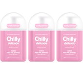 Chilly - Gel de Higiene Íntima Gama Delicado para Piel Sensible, Pack de 3 x 250 ml, con Extracto de Aloe Vera y Hamamelis, Molécula ANTI-ODOR, Apto para Uso Diario