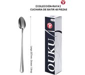 Mr.Spoon Serie Raya Cucharas de 12, 24, 48 o 120 piezas,Acero inoxidable 18/0,Plateado,Económico y funcional,Cuchara de helado largo 145mm,Cuchara de batir 207mm,Mango monobloque,Apto para lavavajillas,Empaque ecológico,Ideal para casa,hotel,restaurante