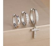 3PCS A-Z Letters Hoop Earrings Set For Women Fashion Stainless Steel Alphabet Huggie Cartilage Earring Piercing Jewelry Aretes