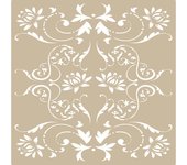 TODO-STENCIL Plantilla MYA Home Decor Estampado 001 Medida 50x50cm Diseño 48x48cm, Stencil lavable, reutilizable, maleable y muy resiste, Ideal para decorar paredes, muebles, cojines, cortinas, etc