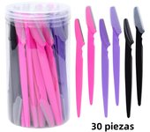 30Pcs/Bottle Eyebrow Razors With Container Facial Eye Brow Trimmer In Case Hair Removal Shaver Safe Blades Trimming Tools