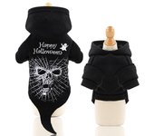 Ropa para mascotas de Halloween, abrigo con capucha de algodón puro para gatos y perros, otoño e invierno, Navidad, Pascua (XS)