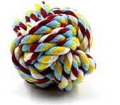 UNUSUAL- 15 cm Juguetes de Cuerda para Cachorro Pelota Nudos Bolas Trenzadas de algodón para Limpiar los Dientes de los Perros, Color aleatorio, Juguete para perros, cuerda de lanzamiento, de algodón, juguete para perros, pelota ref 2373