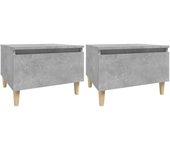 vidaXL Mesas auxiliares 2 uds contrachapada 50x46x35 cm Blanco, Negro, Blanco brillante Mesa de sofá Mesa de Entrada para Salón Consola de Entrada Mueble Recibidor Mesita Mesa auxiliar Salon