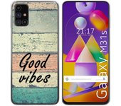 Tumundosmartphone Funda Gel Tpu para Samsung Galaxy M31s diseño Madera 01 Dibujos