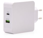 Tooq Cargador USB-C PD y USB A QC3.0 de 48W para Carga Rápida y Segura de Dispositivos Móviles