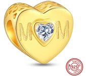 925 Sterling Silver Zirconia Sparkling Beads Gold Love Lock Charms Fit Original Pandora Bracelet Earring DIY Women Fine Jewelry