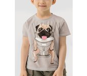 Children Top Shirts Cute Pug T-Shirt For Boys Kids Clothes Children's Boy's Clothing Short Sleeve Tops 2024 T-shirts Real Madrid