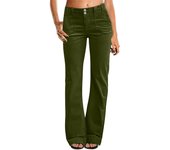 Women's Wide Leg Dress Flare Pants For Women Double Button Mid Waist Pants Trendy Casual Pants Daily Wear y2k Flared Pants