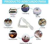 100 Pinzas Sujeta Manteles para Mesas - Ideal para Exterior (Jardín, Terraza, Restaurante, Camping, Patio) - Clip Plastico Blanco para Papel, Hule y Tela