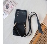 Crossbody PU Leather Phone Case for Samsung Galaxy Z Flip 6 5 4 3 Flip6 Flip5 Flip4 Flip3 5G Protective Shockproof Cover