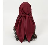 Plain Silk 90 Square Scarf Satin Headband For Muslim Woman Hijabs Wraps Fashion Hair Scarf Casual Islam Turban Female Bandbana