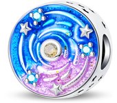 New In 925 Silver-Plated Art Flowers Oil Painting Charms Beads Pendant Fit Pandora Original Bracelets DIY Birthday Jewelry Gift