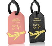 2Piezas Etiquetas de Equipaje, Etiquetas de Equipaje de Viaje de PVC, Etiquetas de Equipaje de PVC Etiquetas de Maleta de Viaje para Bolsas de Equipaje Maletas y Mochilas(11.5*6.2cm)