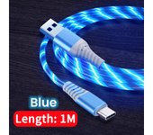 Cable LED brillante de carga rápida 3A, Cable Micro USB tipo C, transferencia de datos de alta velocidad, Streamer fluido, luz LED, Cable USB C