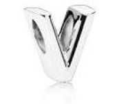 Charm Pandora 797476 en plata de ley Letra V