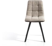 Meimon Silla tapizada, pack de sillas de salón comedor, cocina, oficina, Silla tapizada en tela o polipiel con estructura metálica negra. Acolchada, cómoda y con estilo moderno. Caja de 4 unidades.