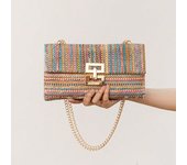 Summer Straw Envelope Beach Bag Fashion Raffia Evening Party Handbag Women Weave Pattern Clutch Messenger Purses Lady Wallet