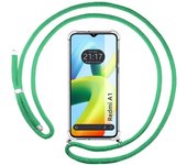 Funda Colgante Transparente para Xiaomi Redmi A1 con Cordon Verde Agua