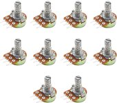 10PCS WH148 15mm 3pin Linear Potentiometer With Nuts And Washers 1K 2K 5K 10K 20K 50K 100K 250K 1M Potentiometers Kit