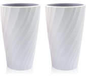 Paquete de 2 vasos de baño irrompibles, suaves y duraderos, para cepillos de dientes (blanco)