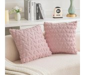 Love Heart Plush Cushion Cover White Pink Beige Throw Pillowcase Soft Throw Pillow Covers  Living Room Sofa Chair Decor Cases