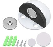 KK&FING Stainless Steel Magnetic Door Stopper Punch-free Door Touch Magnetic Suction Rubber Semi-circle Anti-collision Door Stop