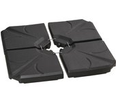 Outsunny Base para Sombrilla de 4 Piezas Soporte para Parasol Rellenable con Arena 72 kg o Agua 56 kg para Jardín Patio Terraza Negro