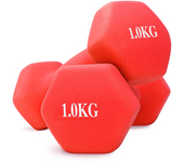 UNYCOS Set 2 Mancuernas Hexagonales 1 - 10kg Pesas de Neopreno, Antideslizantes, Ergonómicas